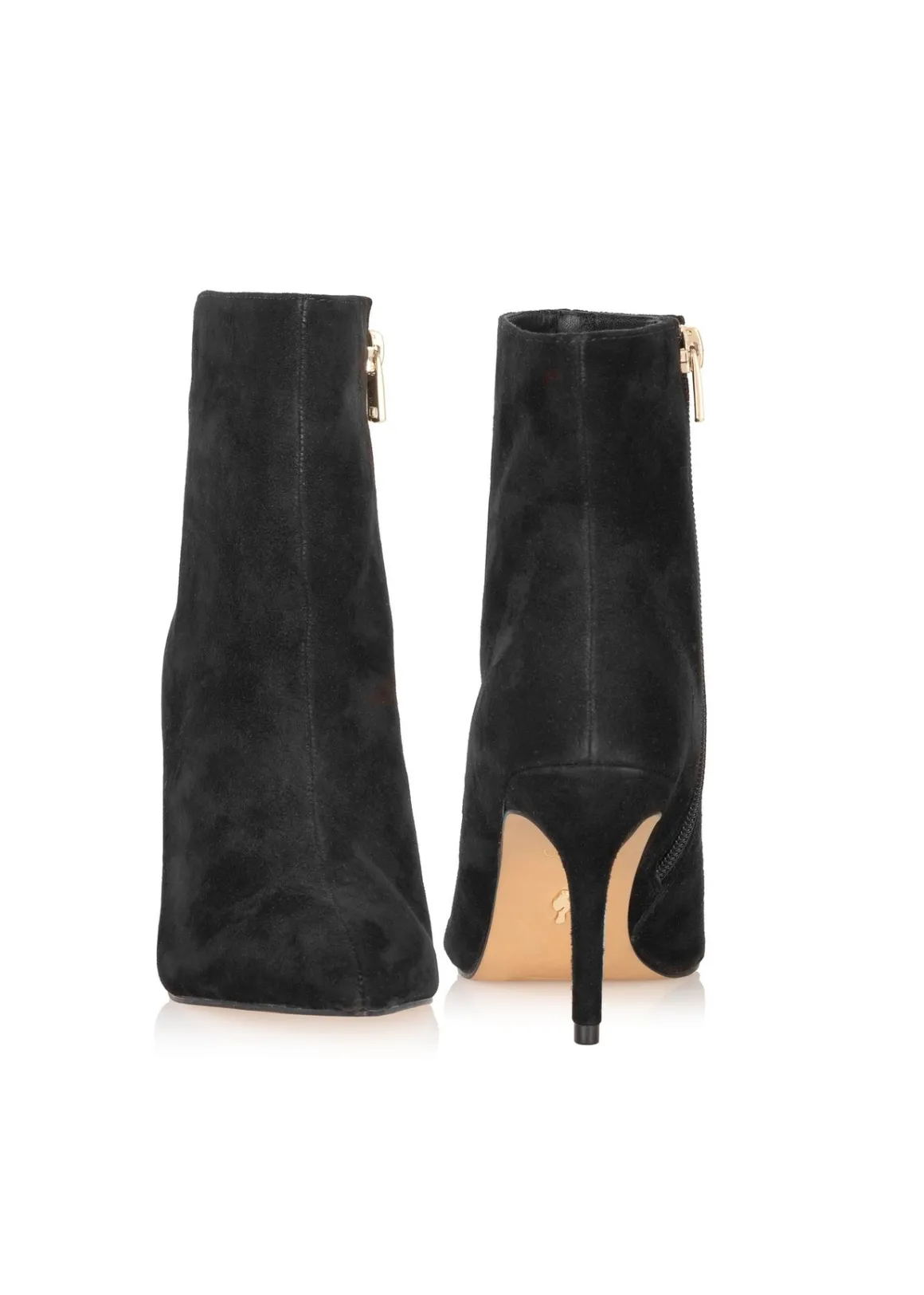 Czarne zamszowe botki na szpilce