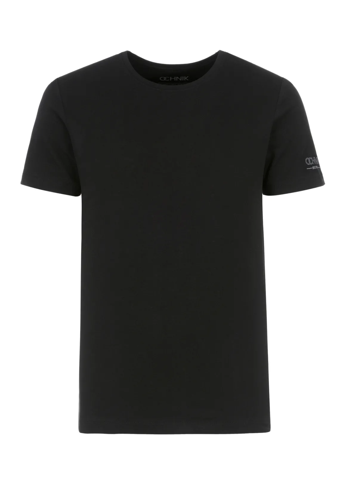 Czarny basic T-shirt męski z logo