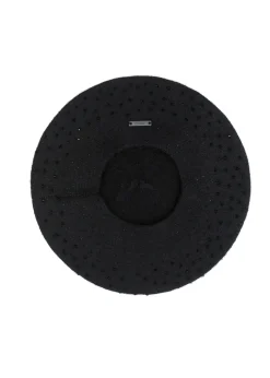 Czarny beret zimowy damski
