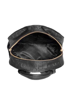 Czarny plecak damski z monogramem