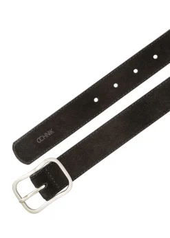Czarny skórzany pasek damski