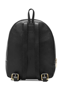 Czarny skórzany plecak damski