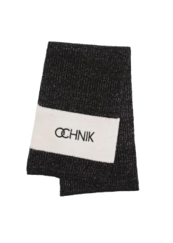 Czarny szalik damski z logo OCHNIK