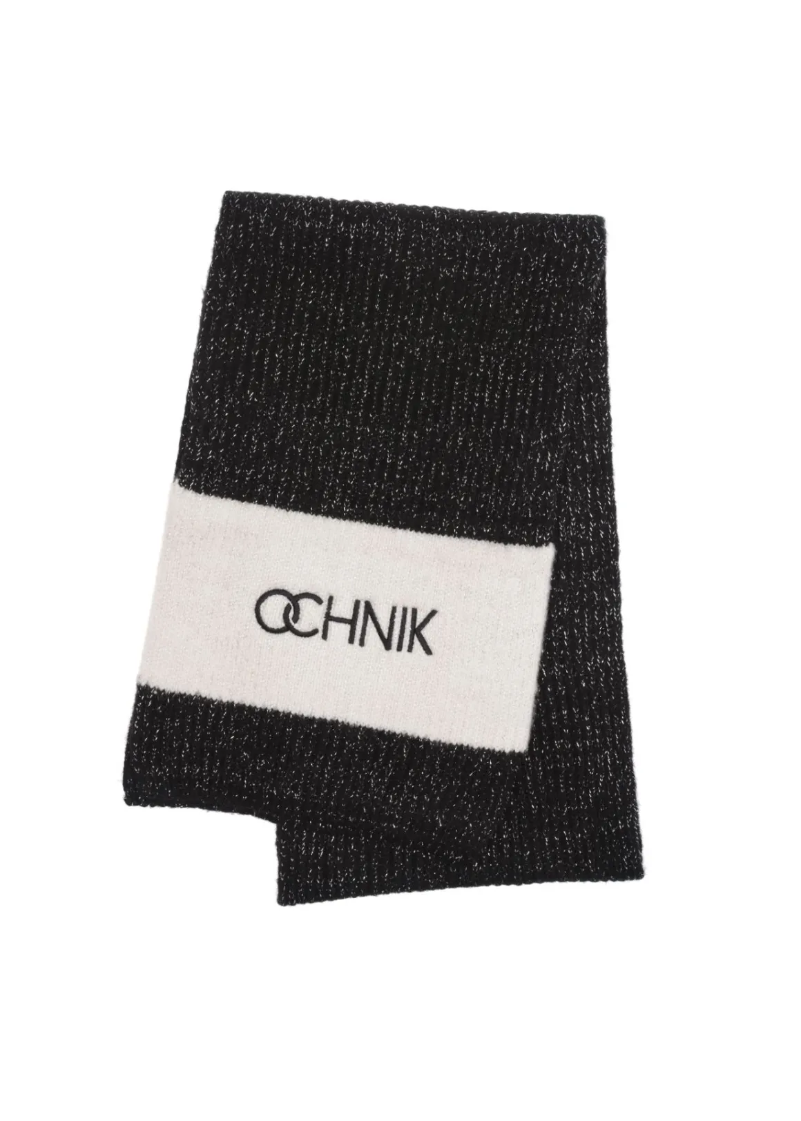 Czarny szalik damski z logo OCHNIK
