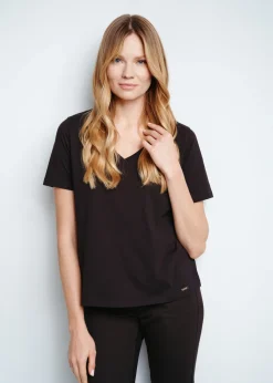 Czarny T-shirt damski basic