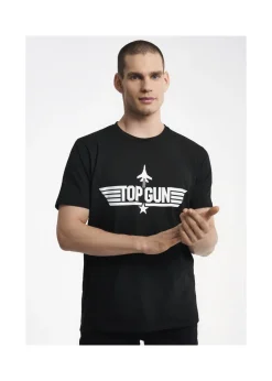 Czarny T-shirt męski TOP GUN