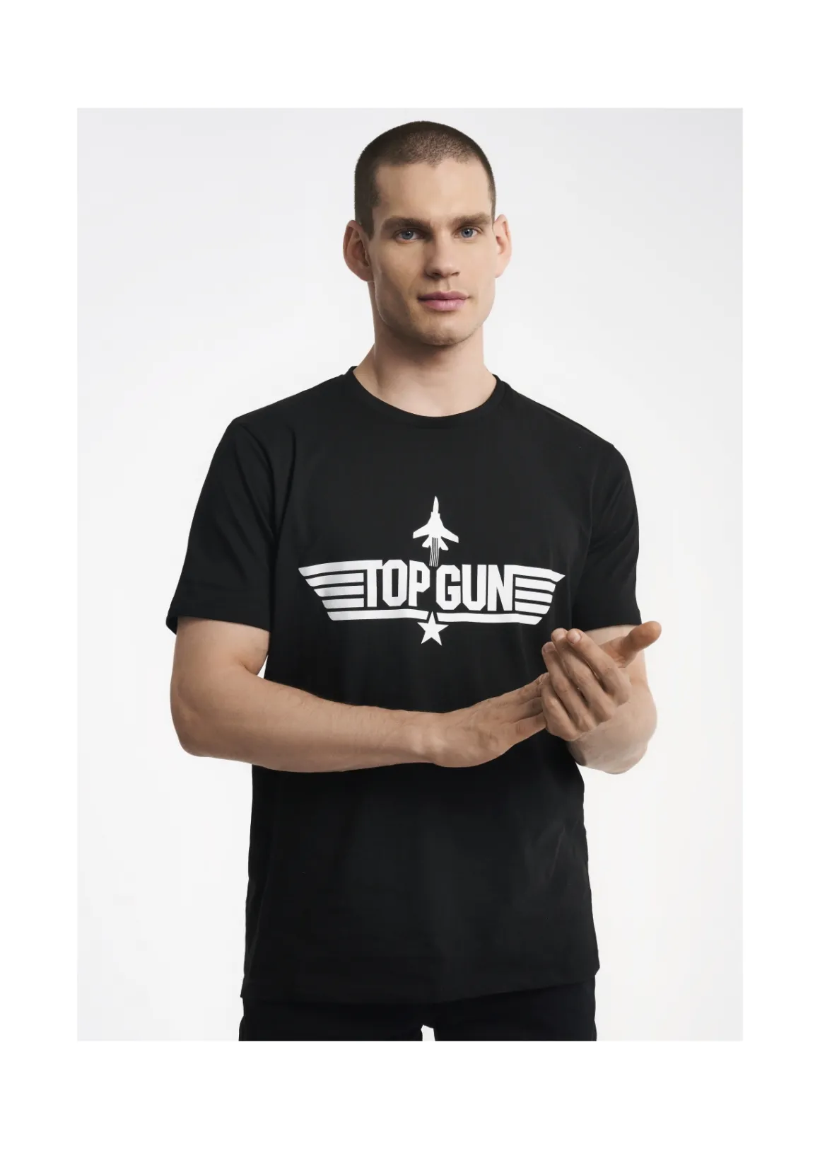 Czarny T-shirt męski TOP GUN