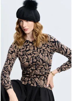 Czarny wełniany beret damski