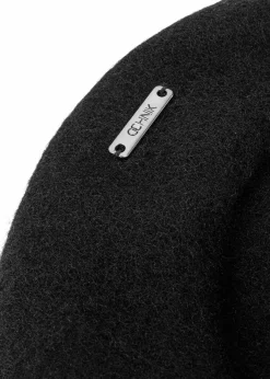 Czarny wełniany beret damski