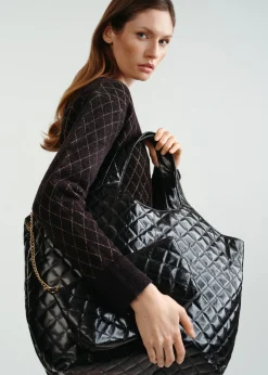 Duża skórzana torebka shopper damska