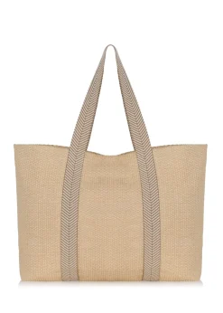 Duża torebka shopper z imitacji słomki