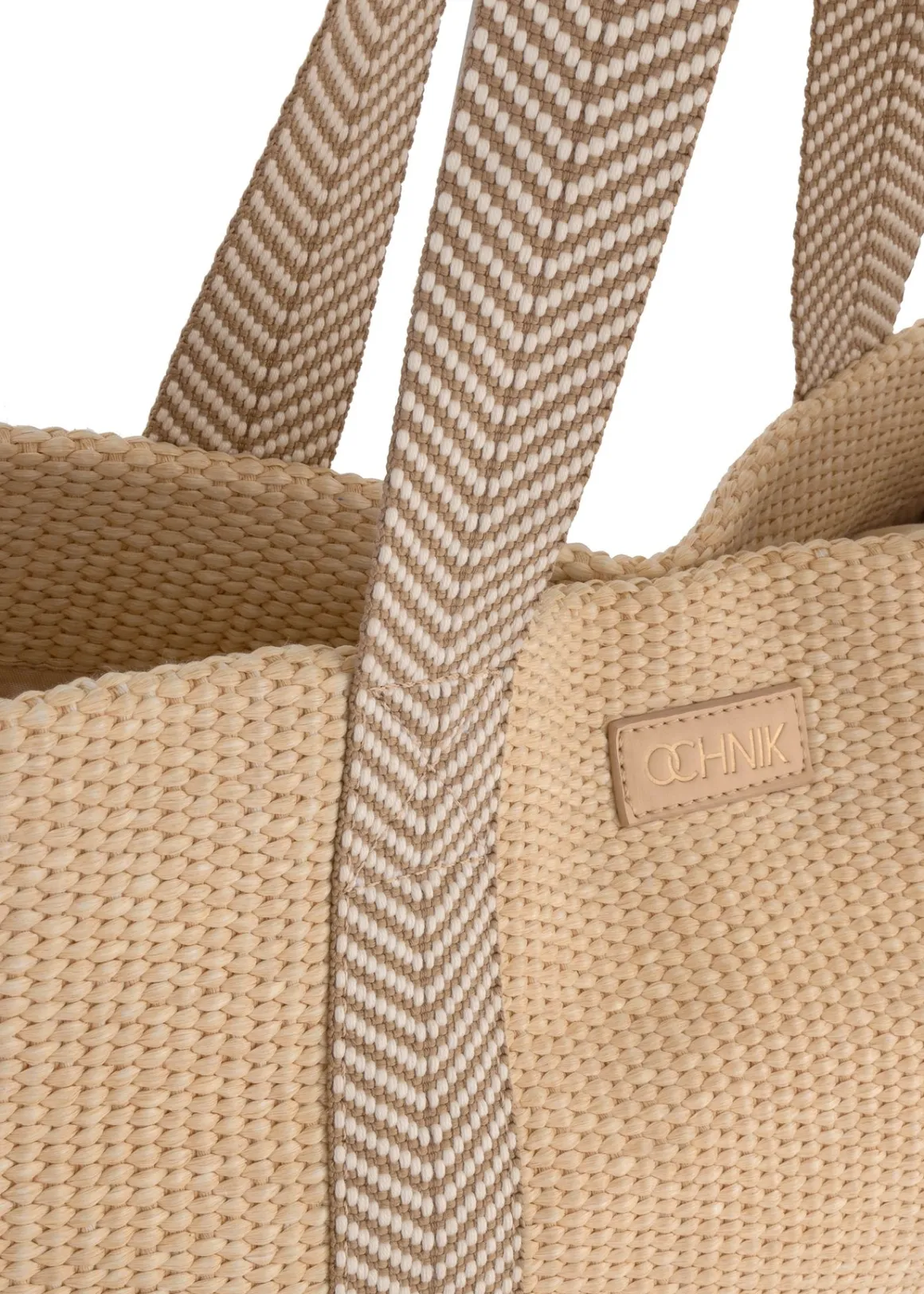 Duża torebka shopper z imitacji słomki
