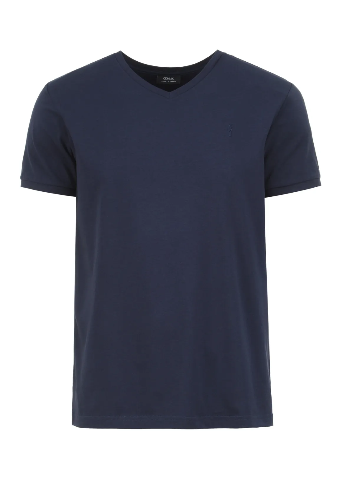Granatowy basic T-shirt męski z logo