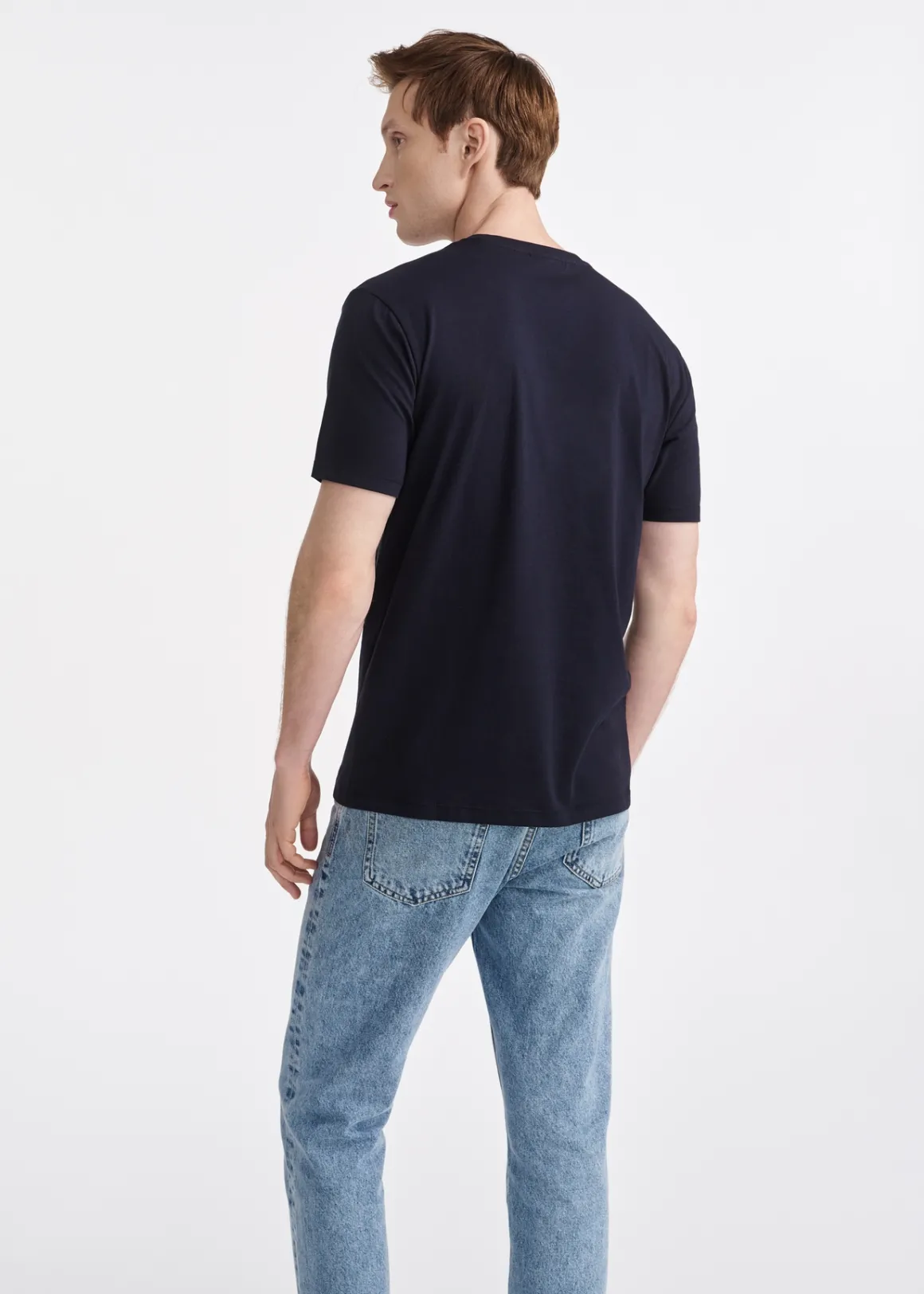 Granatowy bawełniany T-shirt męski