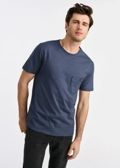 Granatowy bawełniany t-shirt męski