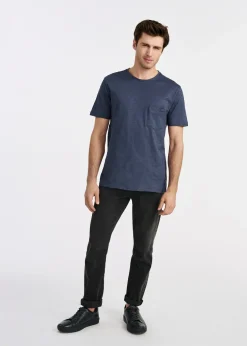 Granatowy bawełniany t-shirt męski