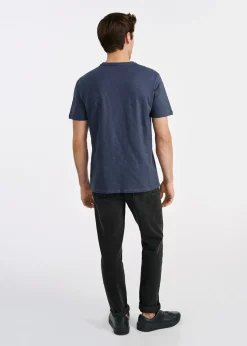 Granatowy bawełniany t-shirt męski