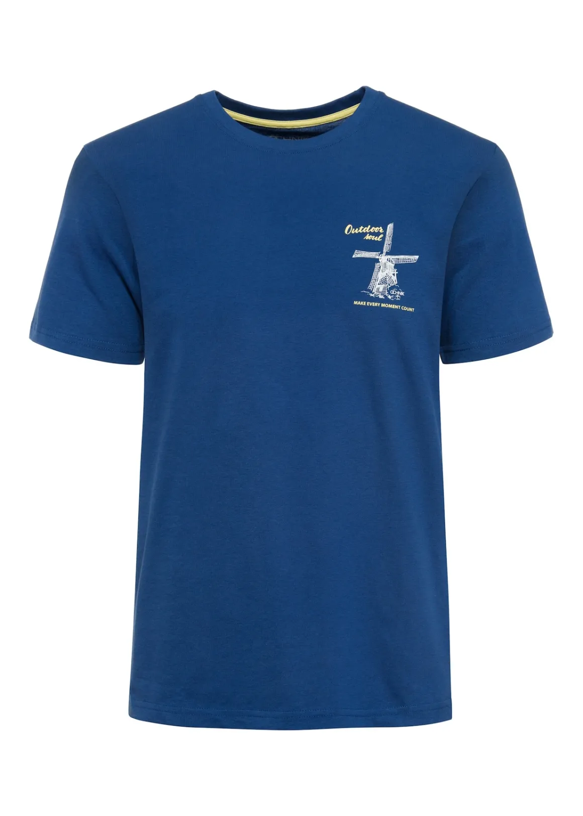 Granatowy bawełniany t-shirt z nadrukiem