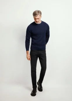 Granatowy sweter męski bawełniany