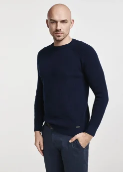 Granatowy sweter męski bawełniany