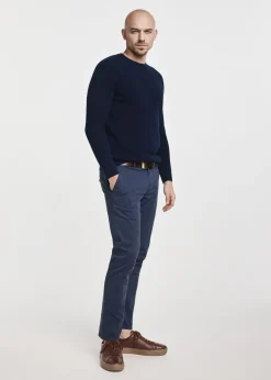 Granatowy sweter męski bawełniany