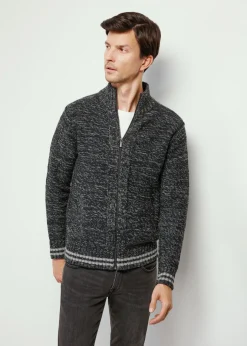 Granatowy sweter męski na suwak