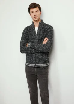 Granatowy sweter męski na suwak