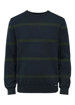 Granatowy sweter męski w paski