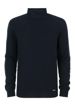 Granatowy sweter męski z golfem