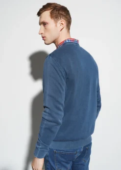 Granatowy sweter męski z logo