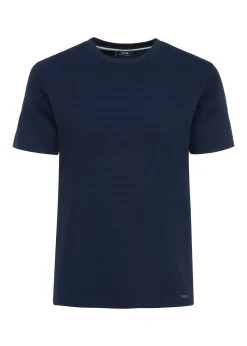 Granatowy T-shirt męski z bawełny