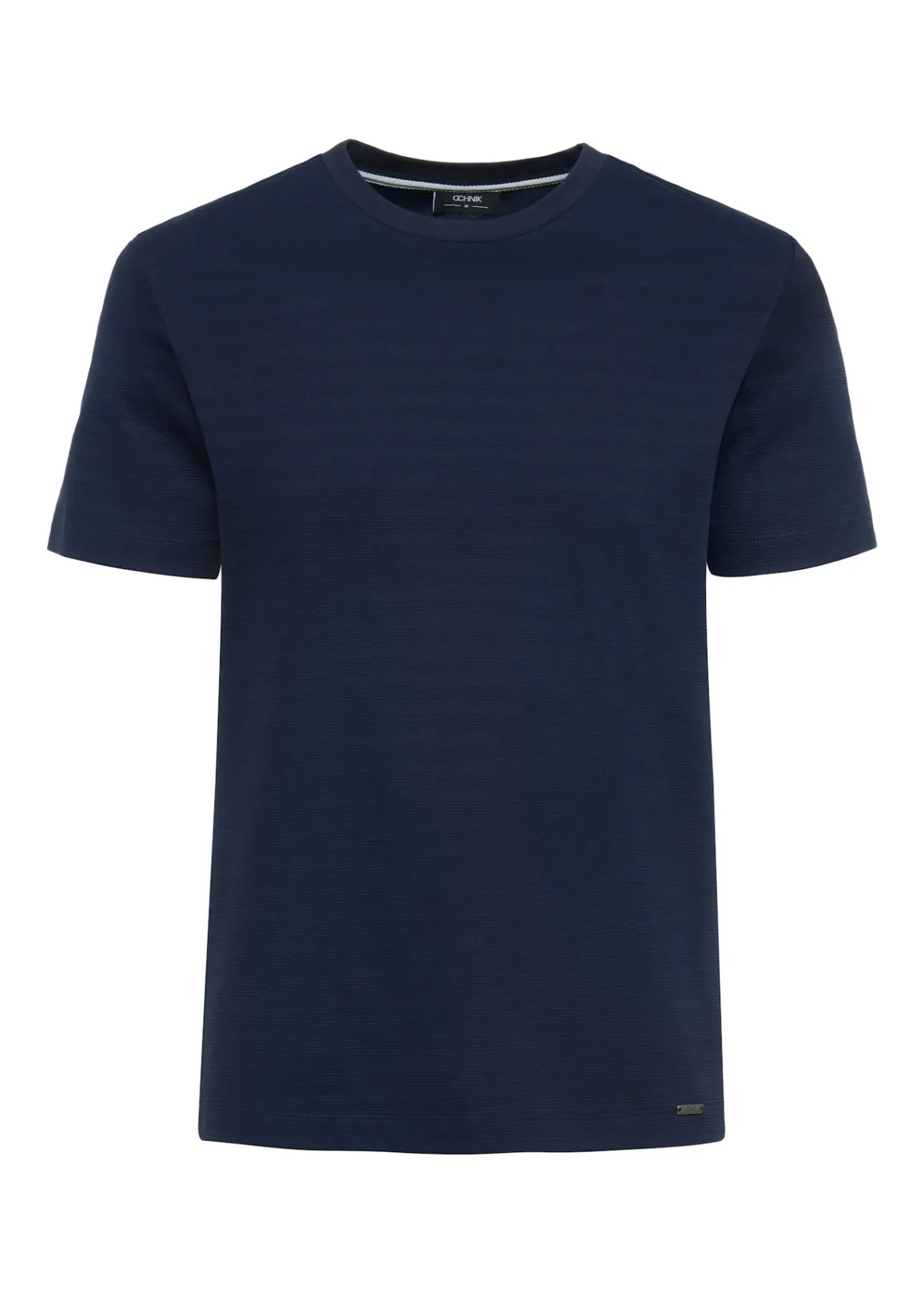 Granatowy T-shirt męski z bawełny