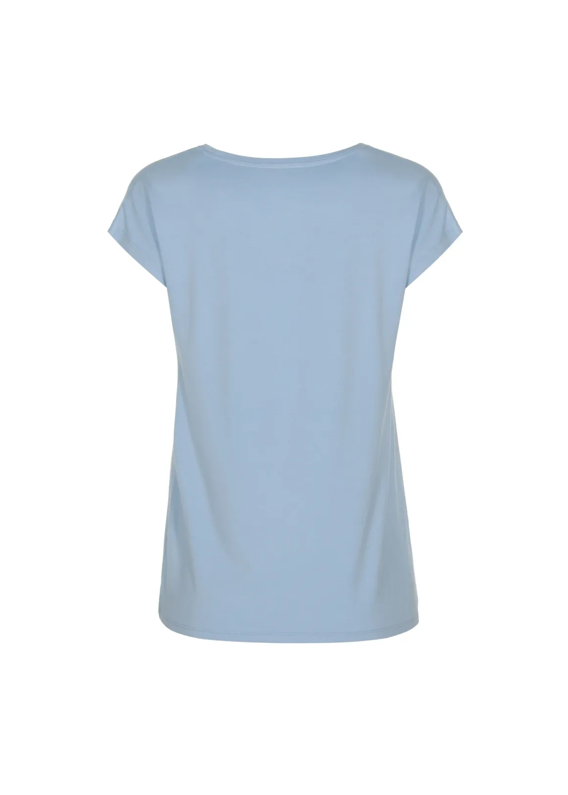 Jasnoniebieski T-shirt damski z aplikacją