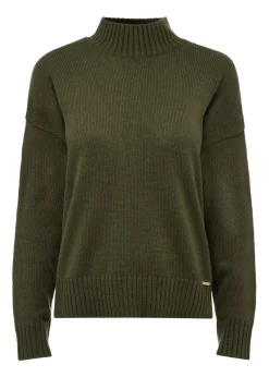 Klasyczny sweter damski w kolorze khaki