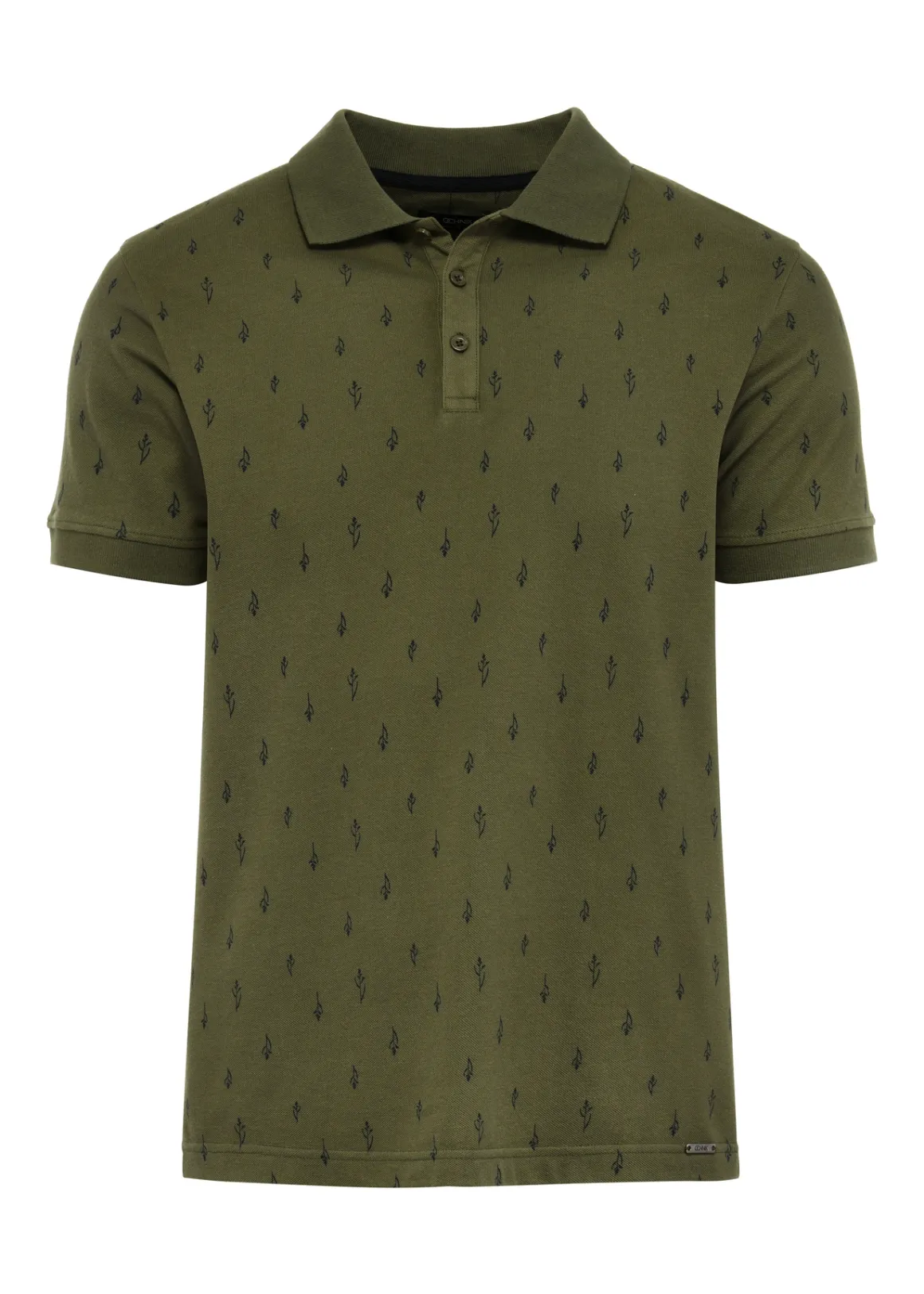Koszulka polo khaki we wzory