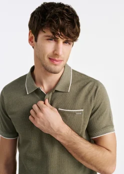 Koszulka polo khaki z bawełny