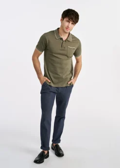 Koszulka polo khaki z bawełny