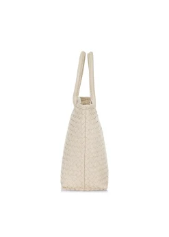 Kremowa torebka shopper damska