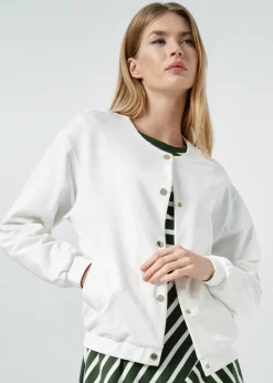Kremowa zapinana bluza damska bez kaptura