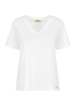 Kremowy T-shirt damski basic