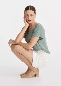 Miętowa bluzka damska oversize