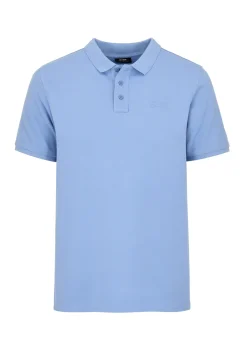 Niebieska koszulka polo męska z logo OCHNIK