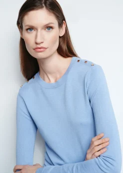 Niebieski longsleeve damski basic