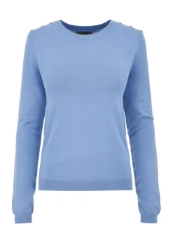 Niebieski longsleeve damski basic