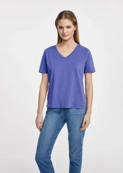 Niebieski t-shirt damski basic