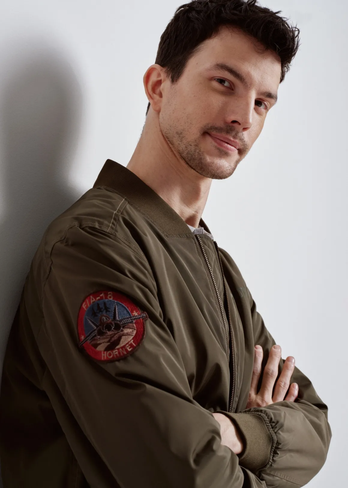 Oliwkowa kurtka bomberka męska TOP GUN