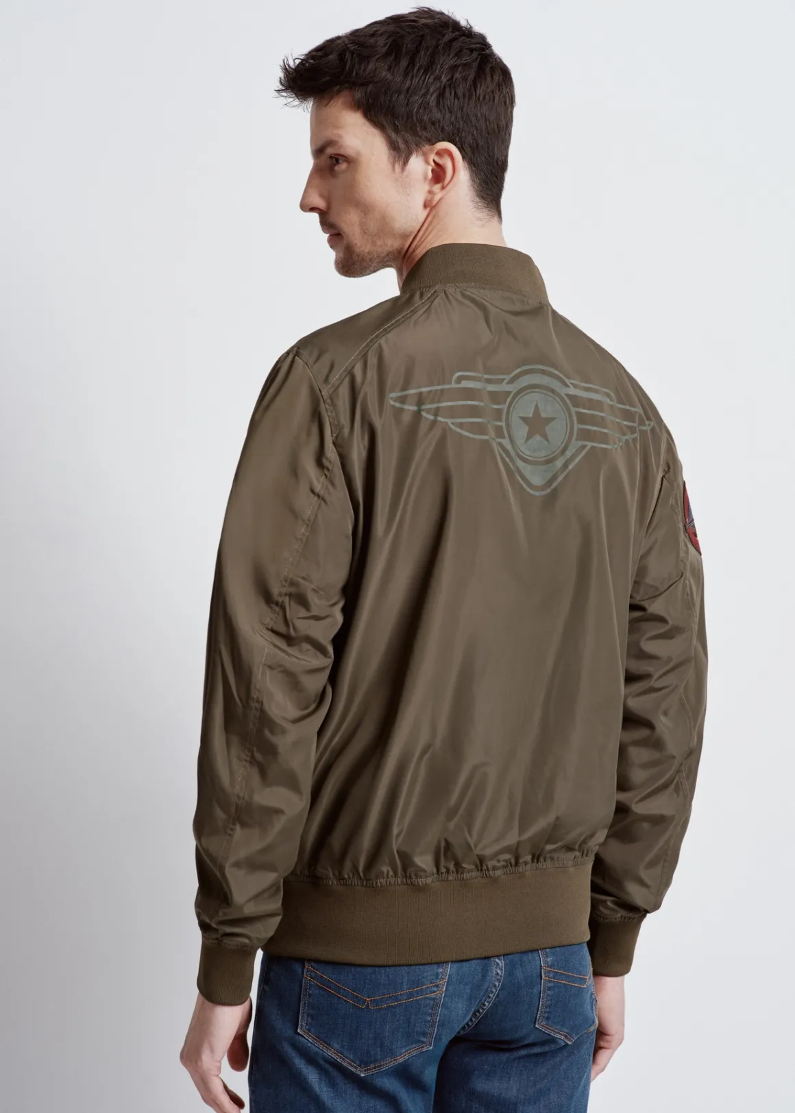 Oliwkowa kurtka bomberka męska TOP GUN