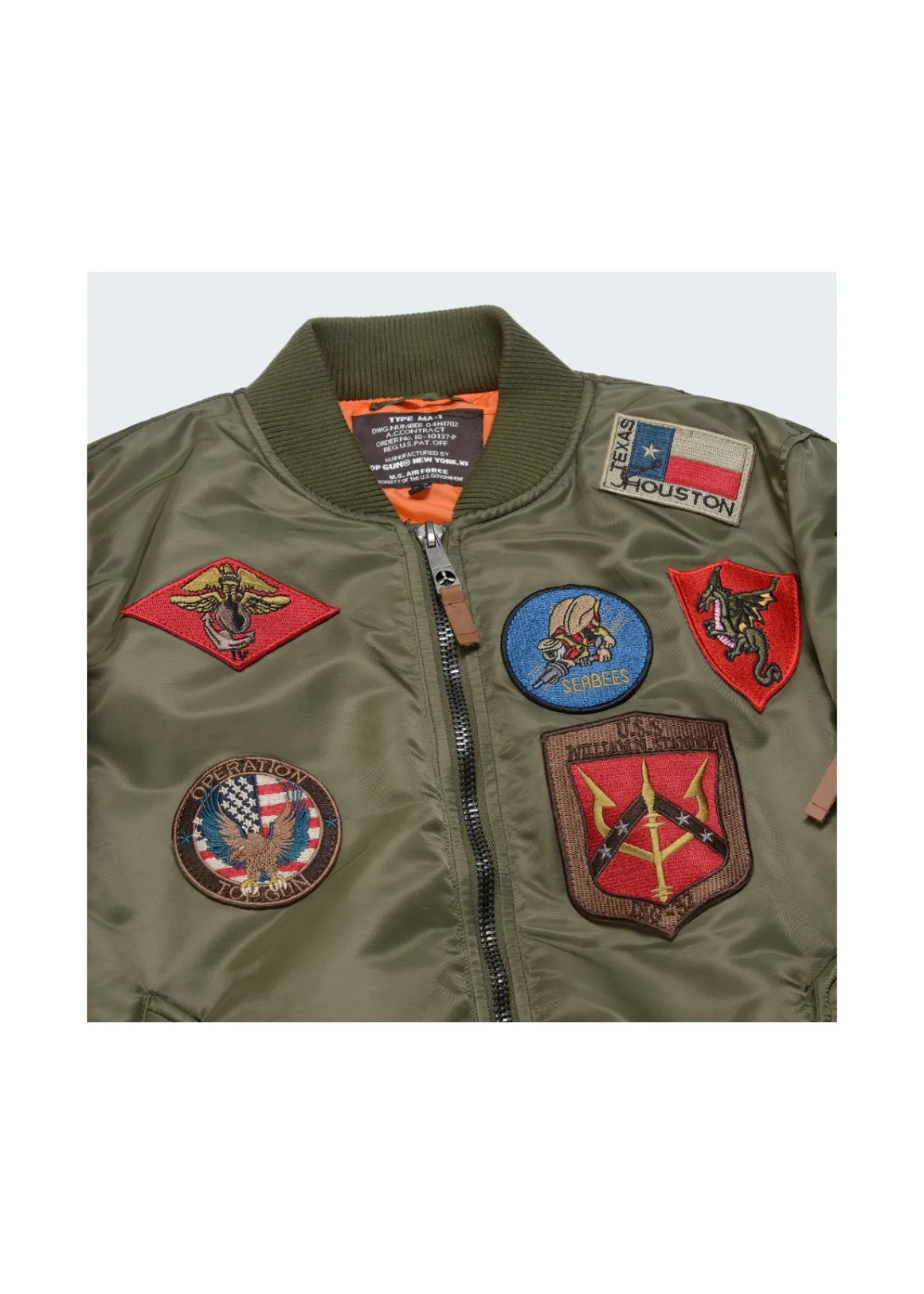 Oliwkowa kurtka męska Top Gun