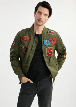 Oliwkowa męska kurtka pilotka TOP GUN