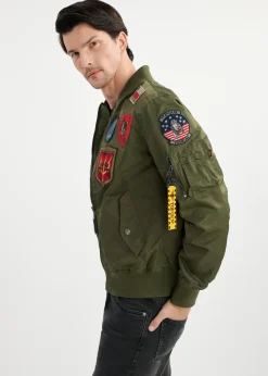 Oliwkowa męska kurtka pilotka TOP GUN